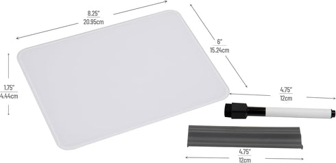 Glass Dry Erase Board with Easel and Marker for Office, Home and School Supplies, 8.25"x 11"