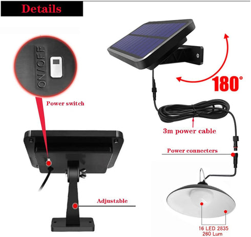 Bulb IP65 ABZXT Solar Pendant Lights Upgraded Lights Waterproof Dusk to Dawn Auto Lamp with Remote Controller
