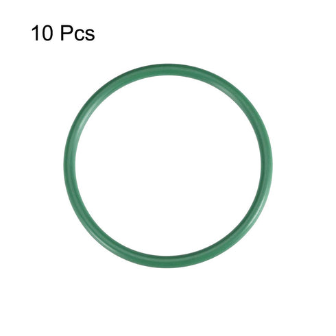 uxcell Fluorine Rubber O-Rings, 50mm OD 43.8mm ID 3.1mm Width FKM Seal Gasket for Machinery Plumbing, Green, Pack of 10