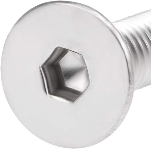 uxcell M5x30mm Flat Head Machine Screws, 10Pcs Inner Hex Screw 304 Stainless Steel Fasteners