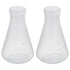 PATIKIL 500ml Plastic Erlenmeyer Flask, Clear, 2 Pack Narrow Mouth Conical Flask with Screw Caps for Laboratory