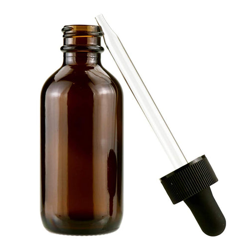Kingrol 30 Pack Amber Glass Dropper Bottles, 2 oz for Essential Oils, Perfumes, Aromatherapy