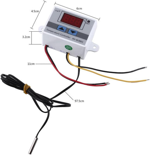 XH-W3001 Mini Thermostat Switch, 12V Digital Intelligent Temperature Controller with Waterproof Sensor Probe