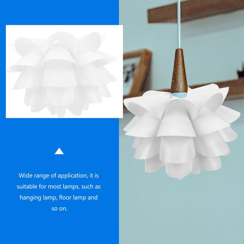 15.75 Inch Baluue Lotus Lampshade Table Lamp Cover Flower Light Shade with Durable Pp Frame for Home Decor Ceiling