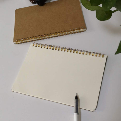 YUREE Spiral Notebook A5, Softcover Journal, Blank Pages, 50 Sheets, 8.45" x 5.8", Brown, 20 Pack