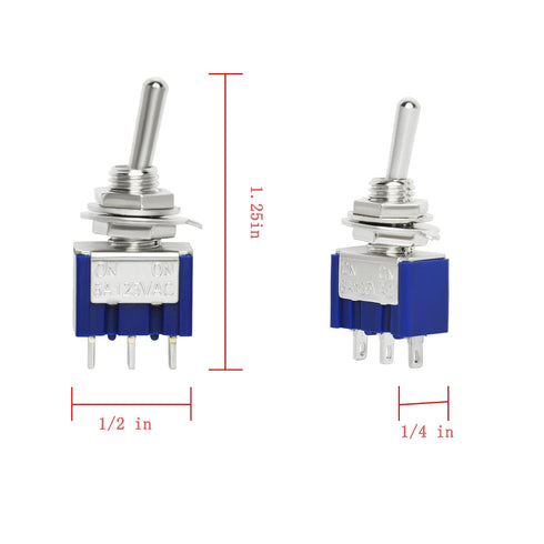 Gikfun MTS102 Mini Toggle Switch, 2 Position 3 Pins for Arduino, Pack of 10pcs