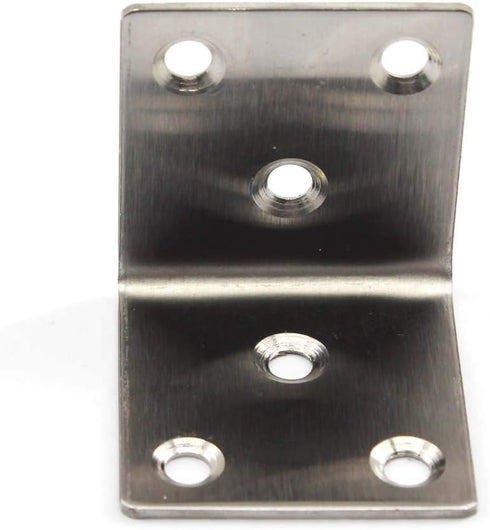 Zernnis (8 40x40x40mm Pieces) Angle Connector Corner Brackets Stainless Steel L Shape Brace Brackets for Wood Shelving