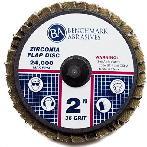 Benchmark Abrasives 2" Quick Change Zirconia Flap Disc Grinding Wheel - Pack of 10, 40 Grit for Finishing