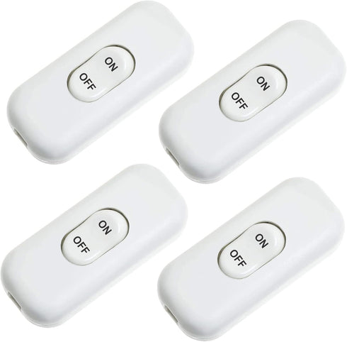 Inline Cord Switch - PLUSPOE 4-Pack On Off Button Control for Lamps and LED Lights