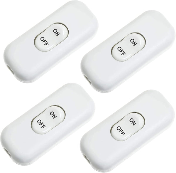 Inline Cord Switch - PLUSPOE 4-Pack On Off Button Control for Lamps and LED Lights