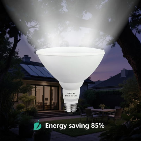 KOHEOPT PAR38 Bulbs, 2 Pack 20W Lights,1800 5000K Dimmable 200W Bulb, Bulbs LED Flood Light Outdoor Flood Lumens