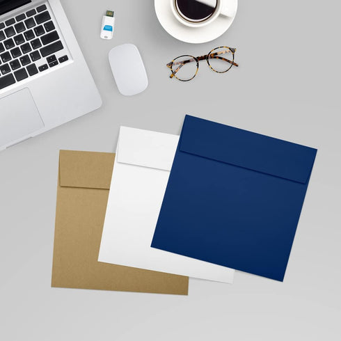 LUXPaper Square Invitation Envelopes, Peel & Press, 6" x 6", Navy Blue, 80lb. Text, 50 Qty
