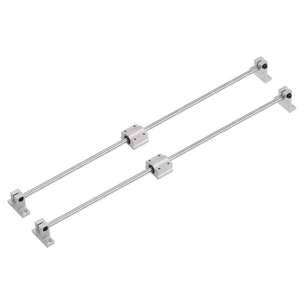 uxcell Linear Motion Rod Shaft Guide Set - 2pcs 8mm x 500mm with 2pcs SCS8UU Bearing Block