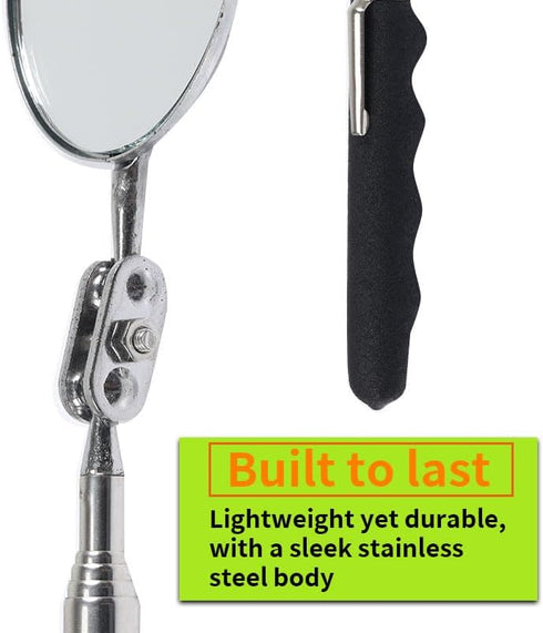 Set, 3Pcs 4Pcs Telescoping Magnetic Pickup Tool Round and Square Inspection Mirror Telescoping with LED Lights, Magnet
