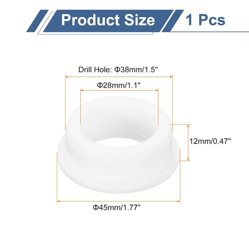 1Pcs Grommets 38mm 28mm Grommet uxcell Rubber Drill Hole, ID Hole Top Hat White Silicone Rubber Hole Plug Gasket