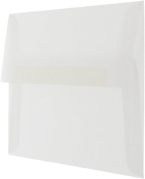 JAM PAPER A2 Clear Translucent Vellum Invitation Envelopes - 4 3/8 x 5 3/4 - 50/Pack