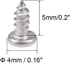 uxcell 2.2x5mm Self Tapping Screws, Phillips Pan Head Screw, 316 Stainless Steel Fasteners, 50Pcs