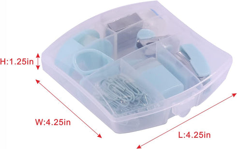 Mini School Supply Kits - Mini Office Supply Kits with Mini Stapler, Scissors, Tape Dispenser & More (Blue)
