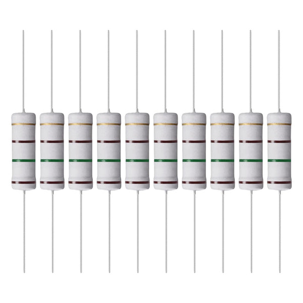 YOKIVE 10 Pcs Metal Oxide Film Resistors, Axis Lead Resistor for Electric Power Equipment (Grey, 5W, 150 Ohm)