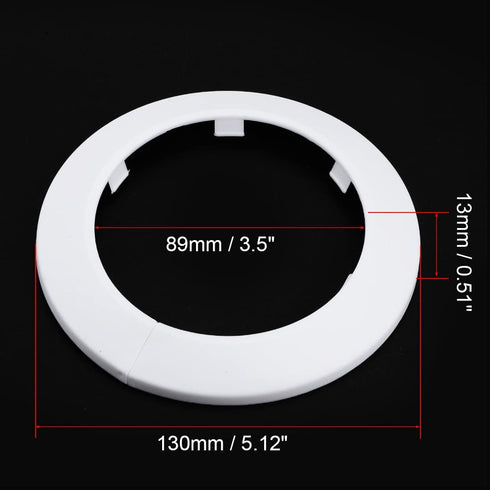 uxcell 89mm Pipe Cover Decoration - PP Plastic Water Pipe Escutcheon White 2pcs