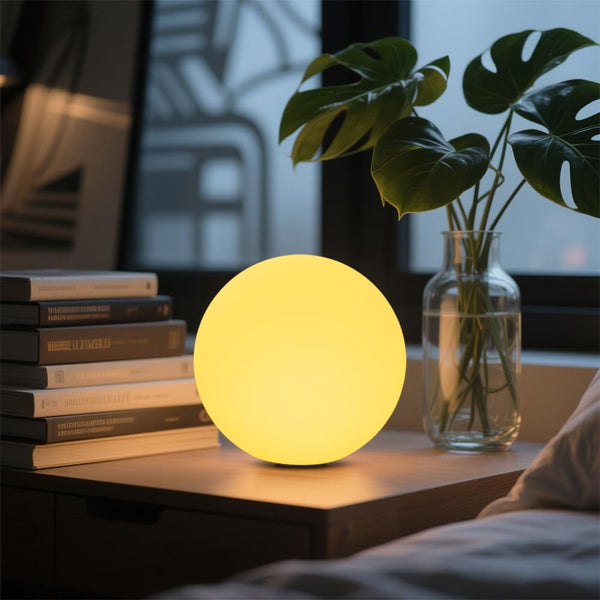BALMOST 6-in Cordless LED Globe Orb Light for Kids, RGB Color Changing Orb