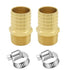 JoyTube 2 Pcs Hose Barb Fittings - 1" Barb to 1" NPT Male Thread Brass Metals Adapter Connector with Hose Clamp