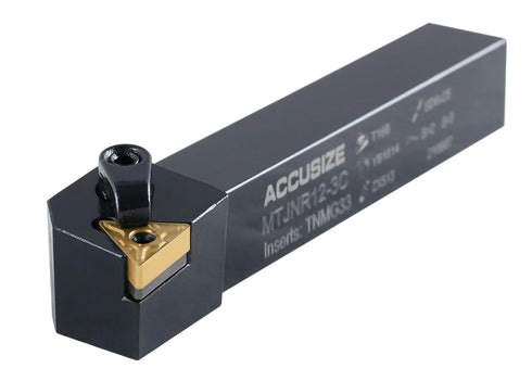 Accusize Industrial Tools 3/4'' by 5'' Lathe Tool Holder, MtTJNR 12-3c with TNMG33 Insert, Right Hand