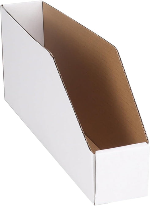 EXYGLO Cardboard Boxes, Pack of 35 Corrugated Storage Bins 12x2x4.5 inch for Pantry Organizer Bins for Shelves, Garage,