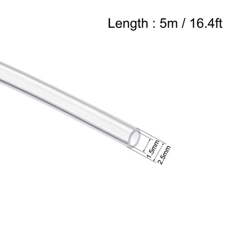 uxcell Silicone Tubing, 1.5mm ID x 2.5mm OD, 16ft(5m) Clear Silicone Rubber Tube Air Hose Water Pipe