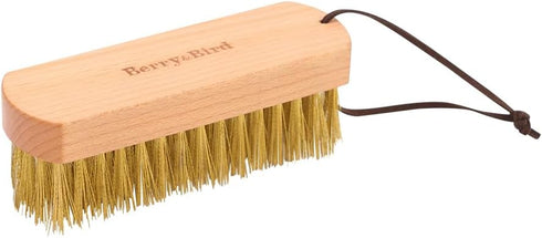 Berry&Bird Brass Brush, Ashwood Premium Brass Wire Brush with Cowhide Lanyard, Heavy