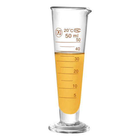 Professional Lab Graduated Measuring Cup with Spout 50ml Wide Mouth Glass Conical Beaker Thickened Borosilicate Beaker Heat Resistant (50ml)