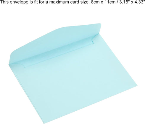 PATIKIL Mini Envelopes, 60 Pack 4.5 x 3.2 Inch Paper Blank Small Items Storage for Greeting Notes, Light Blue