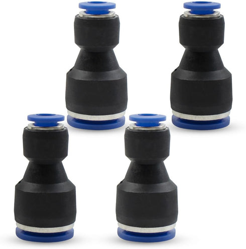 4 Pcs Pneumatic Straight Reducing Push to Connect Adapter, 6mm to 10mm Quick Release Reducer Fittings (PG6-10)