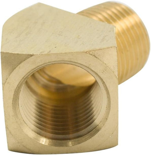 Brass Pipe Fitting, 45 Degree Barstock Street Elbow, 1/4" NPT Female x 1/4" NPT Male (Pack of 5)