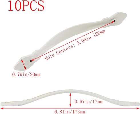 10 7" 5"/128mm Dnyta Pcs Vintage Drawer Handles, Vintage Chic Dresser Drawer Pull Handles for Wardrobe, Cabinet
