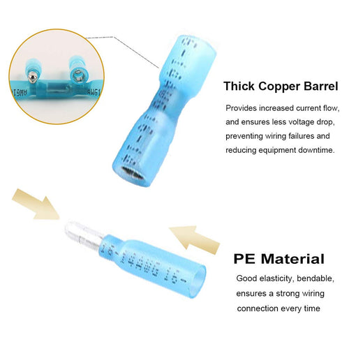 120 Pcs Heat Shrink Bullet Connectors, Insulated Waterproof Marine Bullet Terminals for Automotive, Electronics