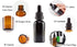 YIZHAO 1oz Black Glass Dropper Bottles, Tincture Bottles with Glass Dropper for Essential Oils, Aromatherapy, 12 Pcs