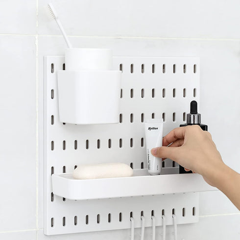 Pegboard Accessories - Combination Wall Pegboard Trays for Books, Wallets, Coins, Mini Toys, DIY Storage