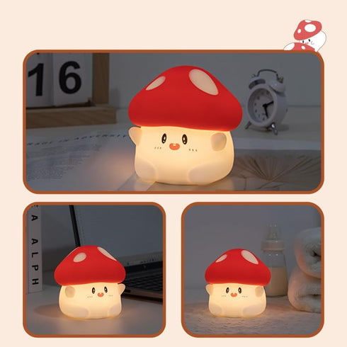 Night Light for Kids, Cute Nursery Mushroom Light, Squishy Silicone Lamp Up for Boys and Girls,Kawaii LED Nightlight
