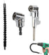 105 Degree Right Angle Driver Angle Extension Bit Kit, 1/4 inch Flexible Power Screwdriver Drill Attachment for
