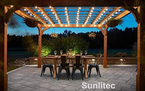Sunlitec 25 Bulbs 27 (25 Bulb) Solar String Lights Waterproof LED Indoor/Outdoor Hanging Umbrella Lights with - Ft