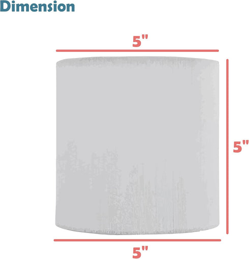 Aspen Creative 31193A 5" 5" 5" Small Clip-On Drum Lamp Shade in Grey and Black, Top x Bottom x Slant Height