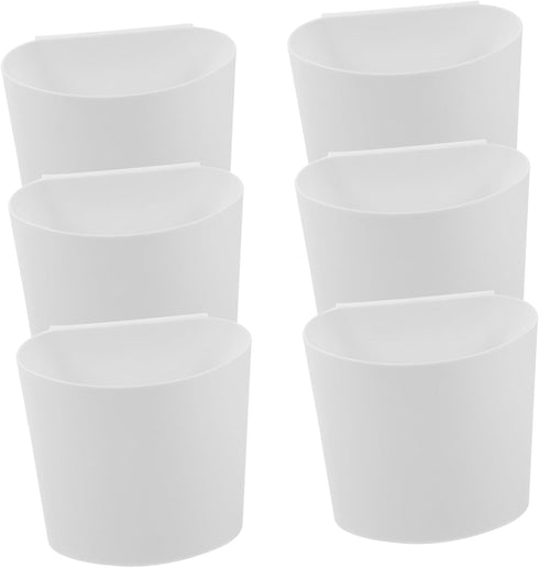 6pcs Rolling Cart Accessory Hanging Cup Holder Space-saving Plastic Bucket Organizer for