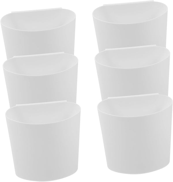 6pcs Rolling Cart Accessory Hanging Cup Holder Space-saving Plastic Bucket Organizer for