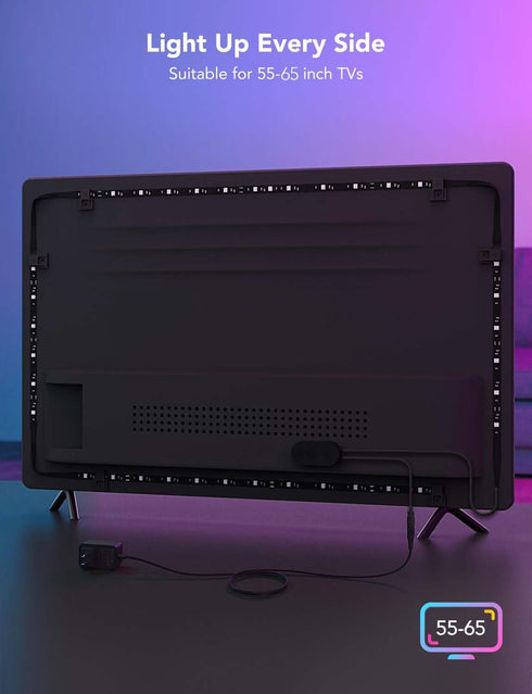 55-65 Inch 99+ Govee TV LED Backlight, RGBIC Smart LED Strip Lights for TVs, Bluetooth and Wi-Fi APP Control, Works