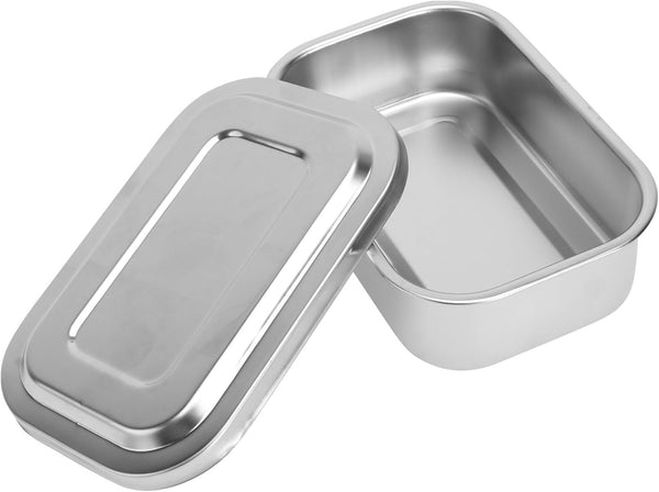 Baluue Medical Surgical Trays Stainless Steel Instrument Tray with Lid, 6 Inch Thicken Container for Lab Supplies