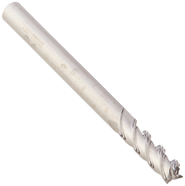 YG-1 28558 Carbide Alu-Power End Mill, 3 Flute, 1/8", 45 Degree Helix, Regular Length, Square, Uncoated Finish, 1-1/2"