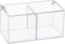 Yeeco Clear Acrylic Capsule Holder with Lid 2 Section Plastic Drawer Box Organizer for Jewelry, Candy, Makeup