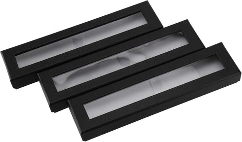 SEUNMUK 42 Pcs Black Empty Pen Gift Box, Cardboard Display Cases with Clear Window for Jewelry Gift Business