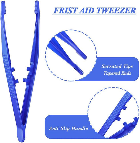 First Aid Tweezers, Plastic Tweezers, Disposable Forceps for Medical, Crafts, Dressing, Gauze, Lab, School, Elementary Science
